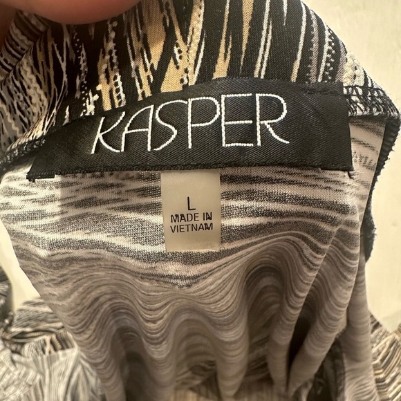 Kasper Women’s Open Front Cardigan Jacket L Abstract Print Stretch Career - Picture 10 of 10